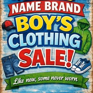 Nike Boys Clothing Sale Poster - Blue, Red, Yellow, Green